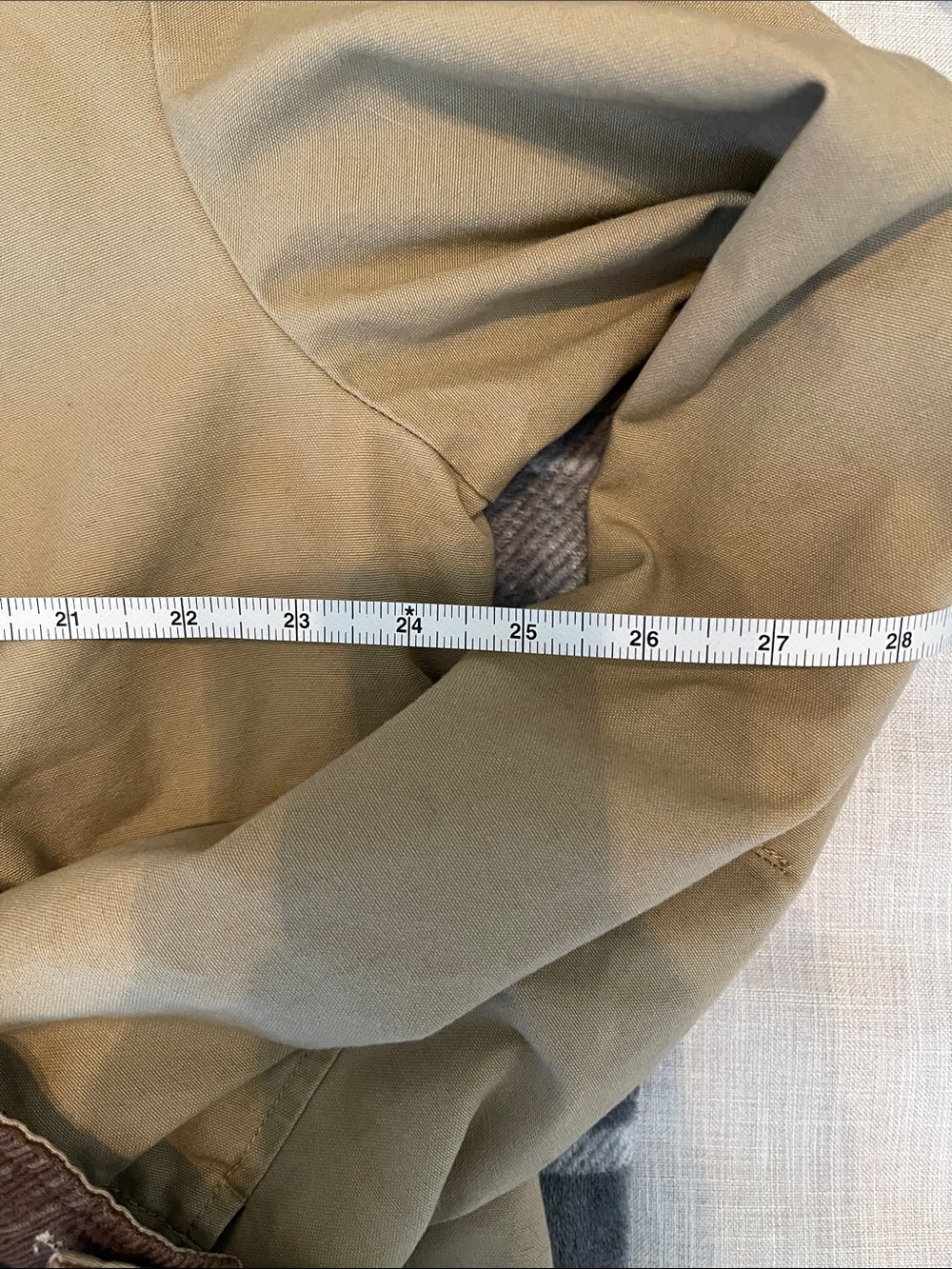 L.L. Bean Women's Tan Canvas Utility Jacket with Brown Corduroy Collar - Picture 9 of 13